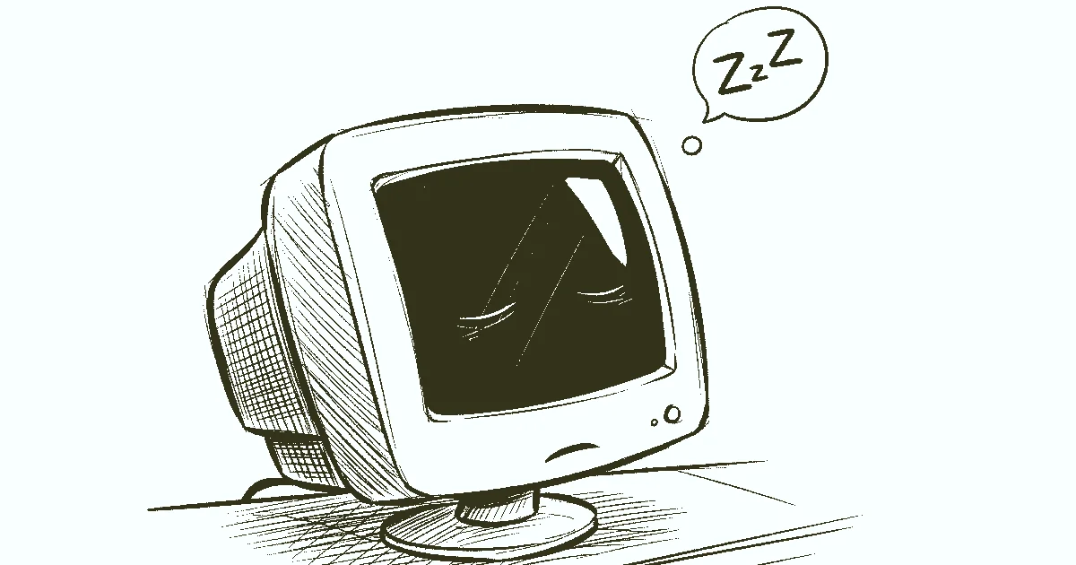 A sleeping computer monitor.
